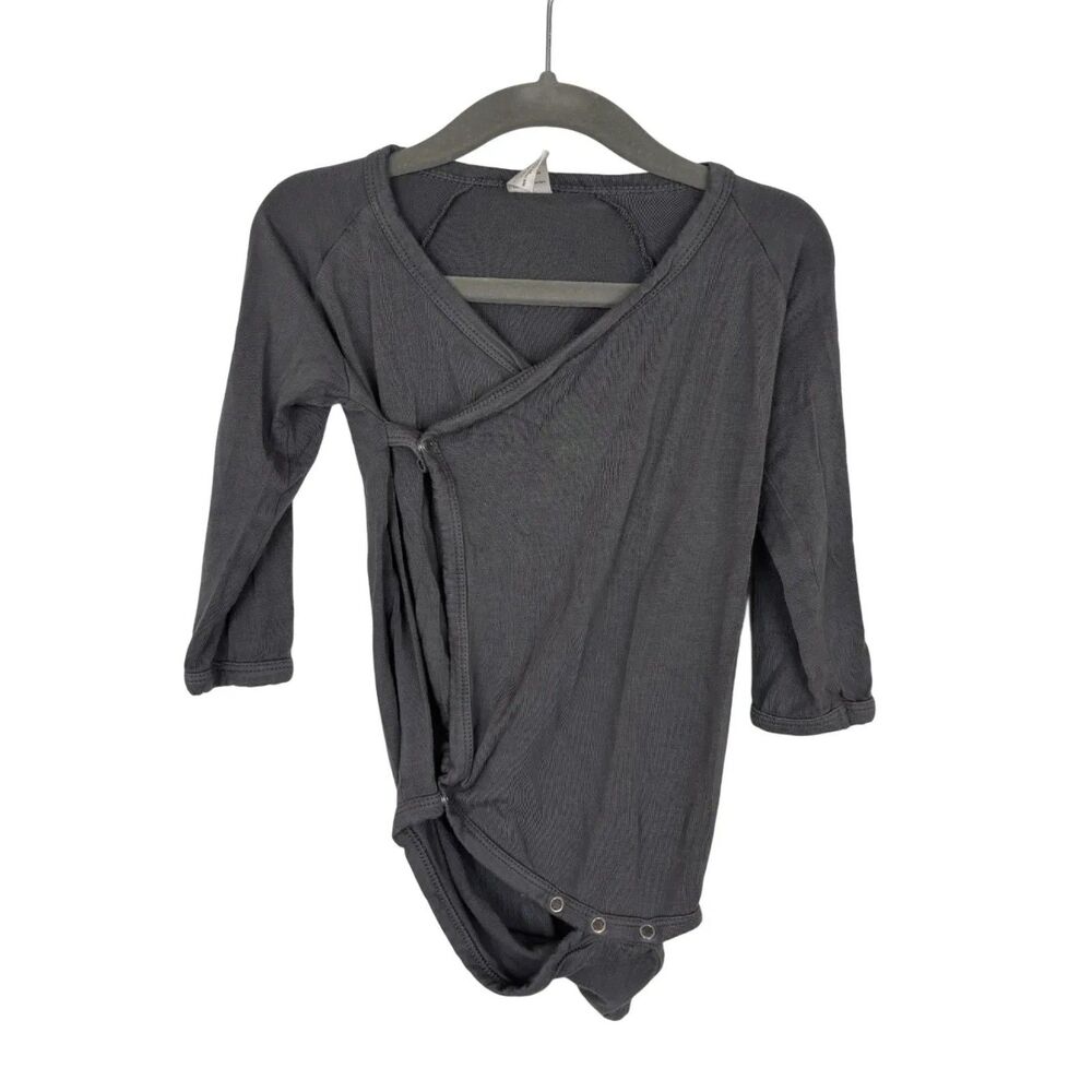 Kate Quinn Gray Bamboo Collection Long Sleeve Bodysuit Baby Toddler 12-18 Months